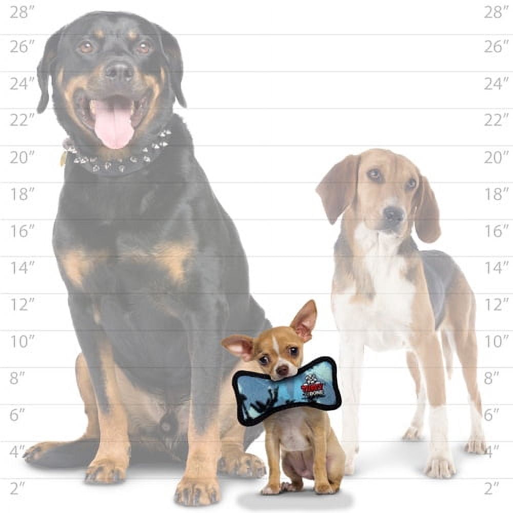 TUFFY® Jr Bone Camo Blue, 2-Pack, Durable Plush Squeaky Dog Toys