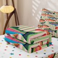 thumbnail image 5 of Manfei Whimsical Trout Zipper Full Size Comforter Sets with Fitted Sheet and 2 Pillowcases, Stripe Lines Zipper Bedding Set, Pink Sage Green, Polkadot Reversible, 4pcs, 5 of 7
