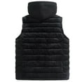 thumbnail image 6 of Dagegui Mens Lightweight Hooded Vest Quilted Sleeveless Jackets Full Zip Up Outerwear Fall Winter Outdoor Athletic Jacket with Pockets Black XL, 6 of 6
