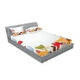 thumbnail image 2 of Ambesonne Forest Fitted Sheet & Pillow Sham Set, Wild Mushrooms Cartoon, Queen, Multicolor, 2 of 2
