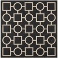 thumbnail image 5 of SAFAVIEH Courtyard Archimedes Geometric Circle Indoor/Outdoor Area Rug, 7'10" x 7'10" Square, Black/Beige, 5 of 10