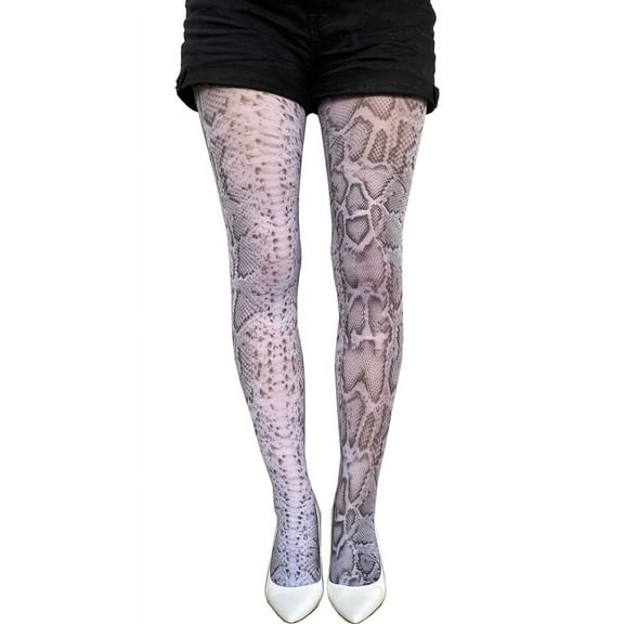 White Snake Patterned Tights for All Women Malka Chic