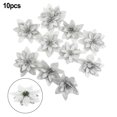 thumbnail image 1 of 10Pcs Christmas Glitter Artificial Poinsettia Flowers Xmas Poinsettia Artificial Wedding Flowers Decorations Xmas Tree Ornaments for Party Favors, 5.6inch, 1 of 9
