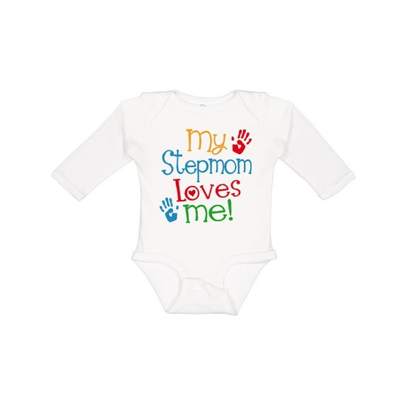 Inktastic My Stepmom Loves Me Boys or Girls Long Sleeve Baby Bodysuit