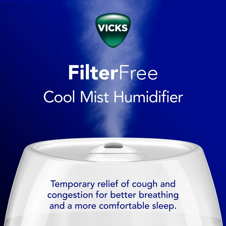 Vicks Vapo Ultrasonic Humidifier, Filter-Free, Variable Mist
