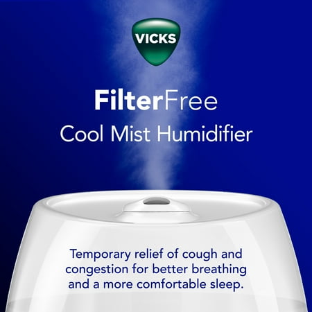 Vicks 1 Gallon Filter Free Cool Mist Humidifier, 400 Sq ft, White, VUL545