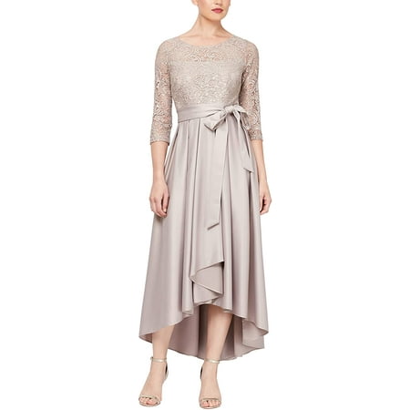 Alex Evenings Womens Satin Ballgown Dress with Pockets Petite and ...