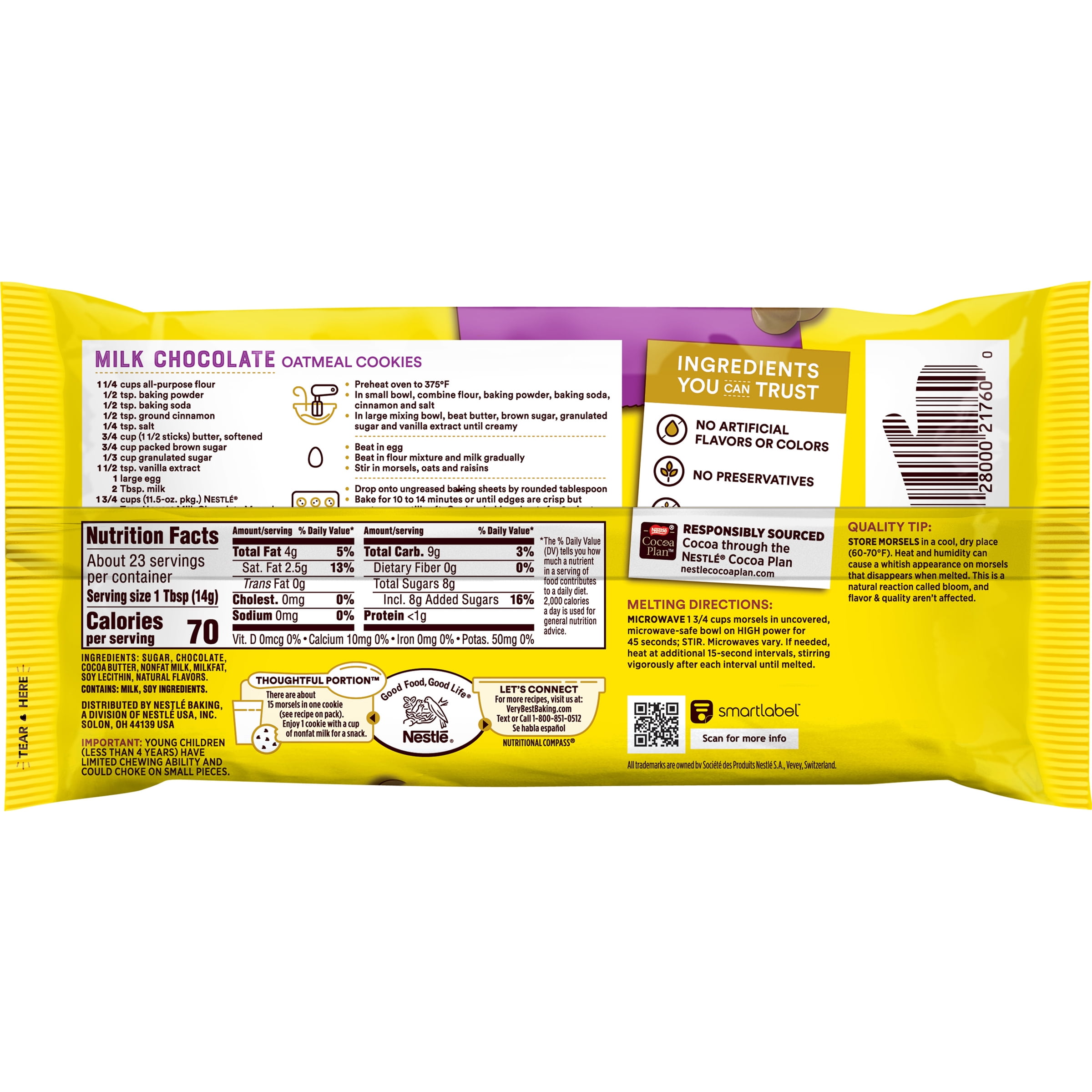 Nestle Milk Chocolate Chips Nutritional Information Nutrition Ftempo