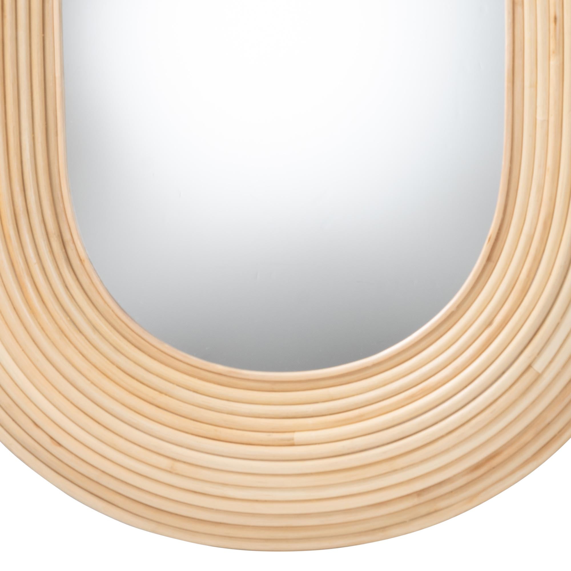 bali & pari Drucilla Rattan BOHO Mirror, Natural Brown