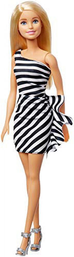 barbie black and white striped dress Black and white striped Dress for barbie doll