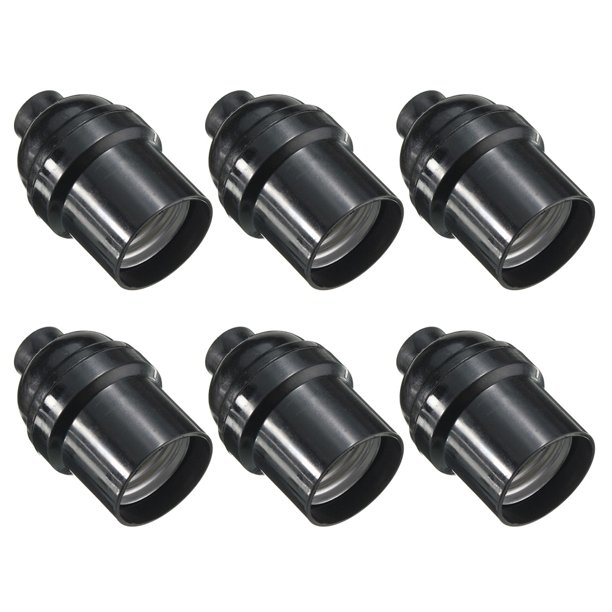 EeaseMX 6 portalámparas de techo con base de rosca E26/E27, adaptador de bombilla, accesorios para lámpara de araña (negro)