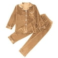 thumbnail image 4 of Christmas Pjs Family Velvet Pajamas Long Sleeve Button down Sleepwear Warm Pajamas Holiday Family Pajamas, 4 of 4