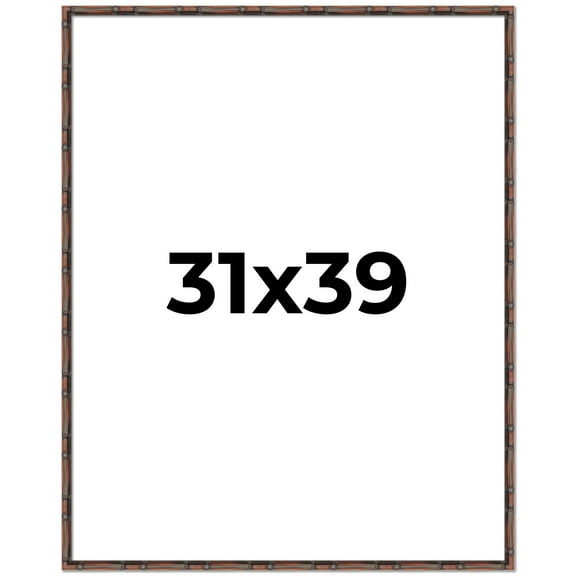 31x39 Frame Brown Bamboo with Dark Coffee/Walnut Finish | Solid Wood Picture Frame Width 0.75