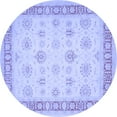 thumbnail image 1 of Ahgly Company Machine Washable Indoor Round Oriental Blue Traditional Area Rugs, 4' Round, 1 of 4