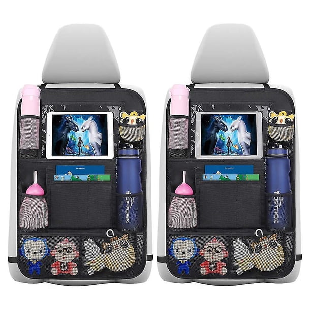 Protector de respaldo de coche 2 uds organizador de asiento trasero de coche grande para niños