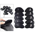 thumbnail image 3 of 10 piezas PU Nylon Golf Iron Head Covers Club Head Covers equipo de regalo Negro Sharpla Cubiertas de cabeza de hierro de golf, 3 of 8