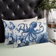 thumbnail image 3 of Waterproof Outdoor Throw Pillows with Inserts 12"x20", Navy Blue Octopus Soft Decorative Pillowcases for Couch Bedroom, Summer Beach Shell Coral Pillow Covers for Sofa Living Room, 3 of 8
