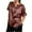 Brown, variant on ChaoHeng Casual Blouses for Women Summer Women's Cap Sleeve Silk Tops V Neck Satin Blouse Solid Color Elegant Loose Shirts, of the Day