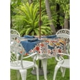 thumbnail image 2 of Boho Beige Flowers Outdoor Tablecloth - 60 Inch Round Dining Table Cover, Spring Abstract Watercolor Floral Leaf Waterproof Outdoor Table Cloth with Umbrella Hole & Zipper for Picnic/Patio/Party, 2 of 7
