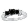 thumbnail image 3 of Mauli Jewels Engagement Rings for Women 1/2 Carat 3 Stone Black Diamond Enagement Ring 4-prong 14K White Gold, 3 of 6