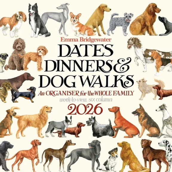 2026 Emma Bridgewater Dates, Dinners & Dog Walks Wall Planner, (Paperback)