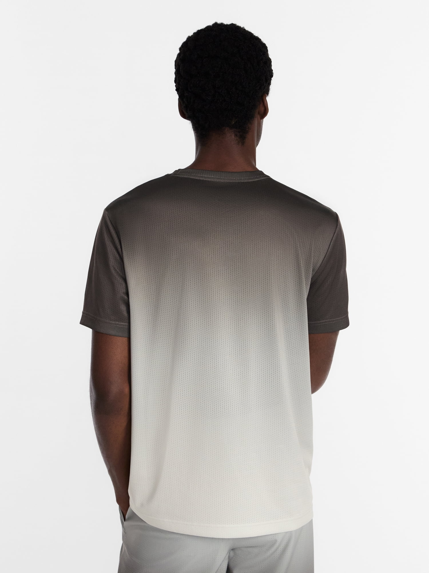 Athletic Works Men's and Big Men's Active Ombre Perforated Mesh Performance Tee Shirt, Sizes XS-5XL