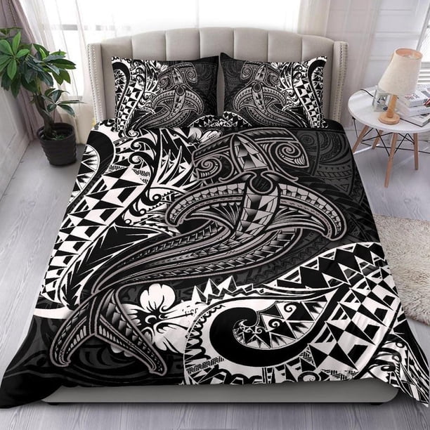 Juego de cama Polinesia - Tiburón Blanco Tatuaje Polinesio