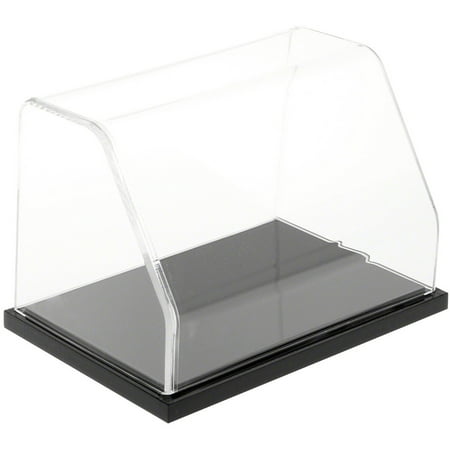 Plymor Clear Acrylic Slanted Front Display Case with Black Base, 6" W x 4" D x 4" H