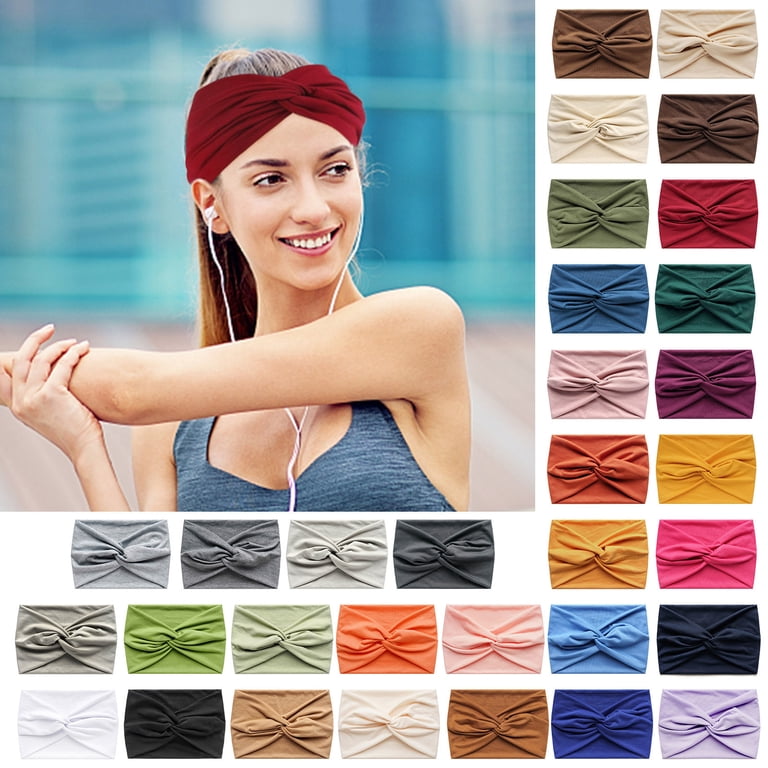 Aihimol 7.08Inches Solid Color Yoga Headband Sweat  display picture 1