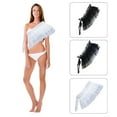 thumbnail image 2 of SDFGTstore Women's Vintage Ruffled Tulle Shawl Shoulder Wrap Shrug Vintage Mesh Cape False Collar with Ribbon Tie Halloween Costume, 2 of 14