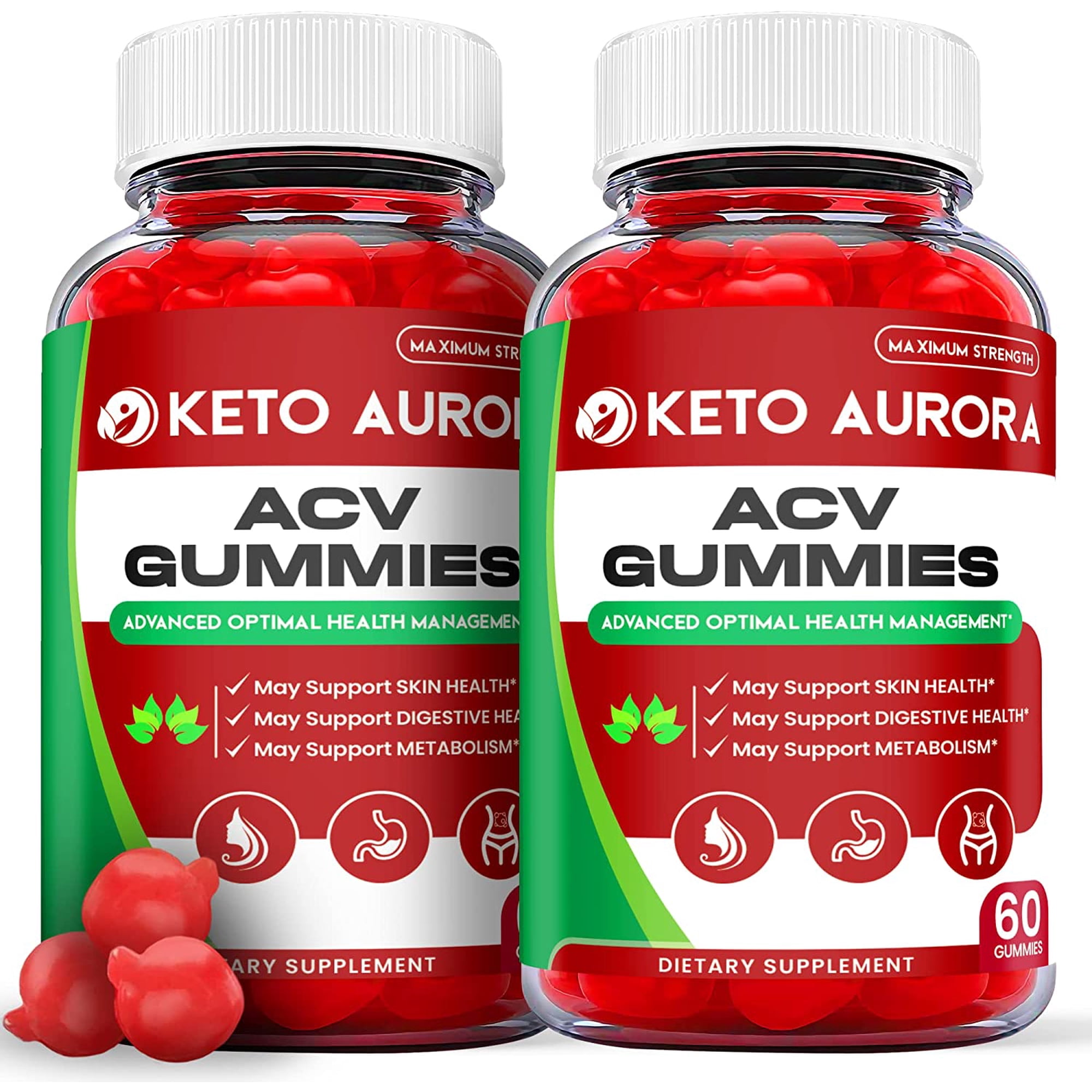 (2 Pack) Keto Aurora Keto ACV Gummies - Supplement for Weight Loss - Energy & Focus Boosting Dietary Supplements for Weight Management & Metabolism - Fat Burn - 120 Gummies