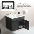 thumbnail image 3 of Furvclv 24 Inch Bathroom Vanity, Wall Mounted Solid Wood Cabinet Washing Sink With White Ceramic Basin, Two Soft Close Cabinet Doors Excluding Faucets,, 3 of 9