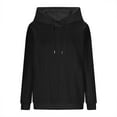 thumbnail image 5 of XPMWRP Women's Hoodies Letter Graphic Sweatshirt Drawstring Casual Long Sleeve Pullover Fashion Winter Warm Oversized Sweatshirt Black S, 5 of 9
