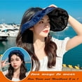 thumbnail image 2 of Holzlrgus Womens Sun Visor Hat Wide Brim UV Sun Protection Roll Up Hairband Summer Ponytail Beach Hats Travel UPF 50+, 2 of 5