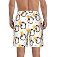 thumbnail image 3 of KLL Penguin With Flowers Men's Casual Summer Beach Shorts Hawaiian Shorts with Pockets-3X-Large, 3 of 5