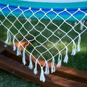 Coral Coast Keyes Cove Multicolor Striped Hammock, Cool Blue, Green, Tan, in a Vertical Stripe Pattern, Product Assembled Size 9.7 ft L x 5 ft W