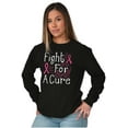 thumbnail image 5 of Breast Cancer Ribbon Fight for a Cure Women's Long Sleeve T Shirt Brisco Brands S, 5 of 6