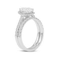 thumbnail image 5 of Pear Cut Lab Grown Diamond Halo Bridal Engagement Ring Set in 14K White Gold - Center Stone 5 Carat | E-F Color, VS1-VS2 Clarity (Ring Size: 8), 5 of 6