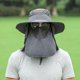 thumbnail image 5 of Sombrero para el sol Gorra con protección UV Ala ancha Nylon Transpirable Secado rápido UPF 50+ Sombrero de pesca con cubierta extraíble para solapa en el cuello y la cara Gris oscuro YUNYI BRAND  Deportes, 5 of 8