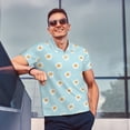 thumbnail image 4 of Balery Daisies Flowers Camisa Polo de Hombre con Estampado, de Manga Corta y Tejido Medio, Camisa Tipo Golf Polo-3X-Large, 4 of 6