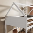 thumbnail image 4 of CoSoTower Twin Over Twin House Floor Bunk Bed with Headboards, Footboards and Guardrails, Ladder, Rubber Wood Bunk Bed with Safety Guardrails,White, 4 of 9