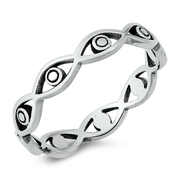 Sterling Silver All Seeing Eye Ring Size 8