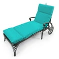 thumbnail image 3 of Jordan Manufacturing Sunbrella 72" x 22" Canvas Aruba Turquoise Solid Rectangular Outdoor Chaise Lounge Cushion with Ties and Hanger Loop, 3 of 12