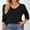 Black, variant on QUALFORT Women’s 100% Cotton V-Neck Pullover Sweater, Long Sleeve Lightweight Sweater for Women, Soft Classic Solid Color Knit Top
