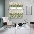 thumbnail image 4 of St. Patrick's Day Kitchen Curtains Sets for Windows 24 Inch Length, Spring Green Shamrock Botanical Beige Rod Pocket Window Treatments Tier Curtains and Valances Set for Bedroom/Bathroom, 4 of 8