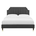 thumbnail image 6 of Modway Sienna Performance Velvet King Platform Bed in Charcoal, 6 of 10