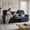 Navy Blue, variant on MCombo 3-Seater Triple Power Reclining Sofa Couch for Small Space, Apartments RV, 1.4" Wall Clearance, Fabric, Beige