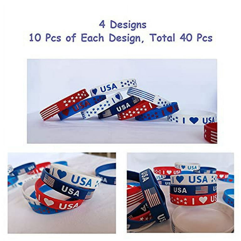 United States Flag Paracord Bracelet, Independence Day, July 4th, USA,  America Bracelet 7 1/4 Wrist Measurement, Ready to Ship 