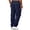 A240 Navy, variant on Glisme Trousers For Men Solid Color Elastic Waist With Pockets Summer Cozy Soft Men Cargo Pants Size L Black
