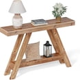 thumbnail image 2 of Easy4Home 46" A-Frame Rustic Wood Console Table Hand-Made, Brown, 2 of 7